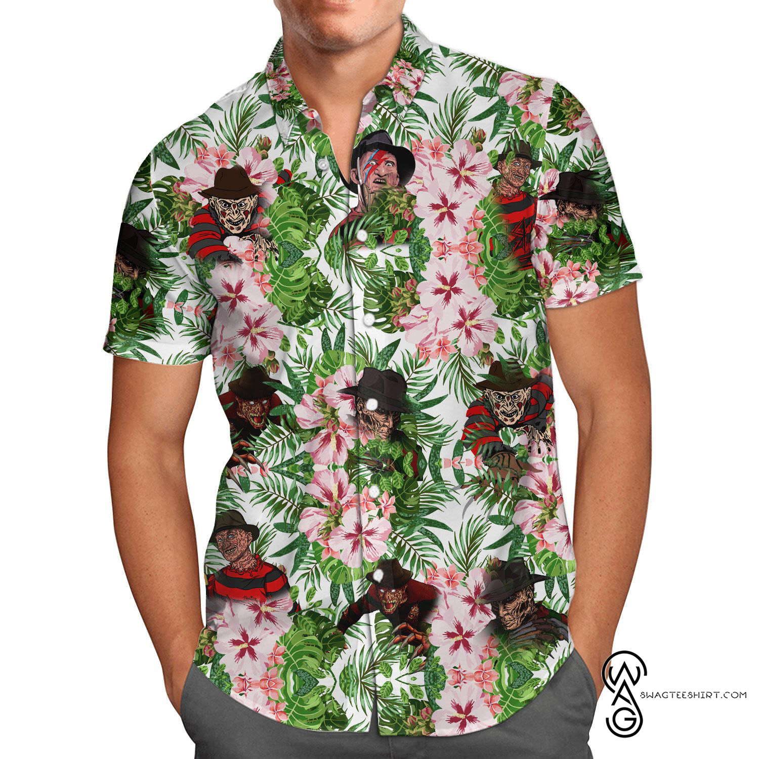 [Top Trending] Freddy Krueger Horror Halloween Casual Summer Beach Full Printing Hawaiian Shirt